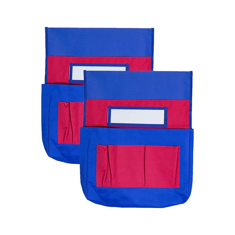 Chairback Buddy Pocket Chart, Blue/Red, Pack of 2. Picture 1