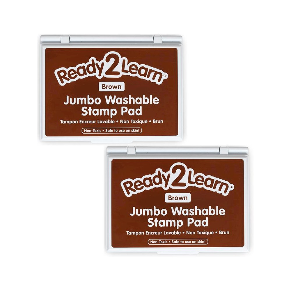 Jumbo Washable Stamp Pad - Brown - 6.2"L x 4.1"W - Pack of 2. Picture 1
