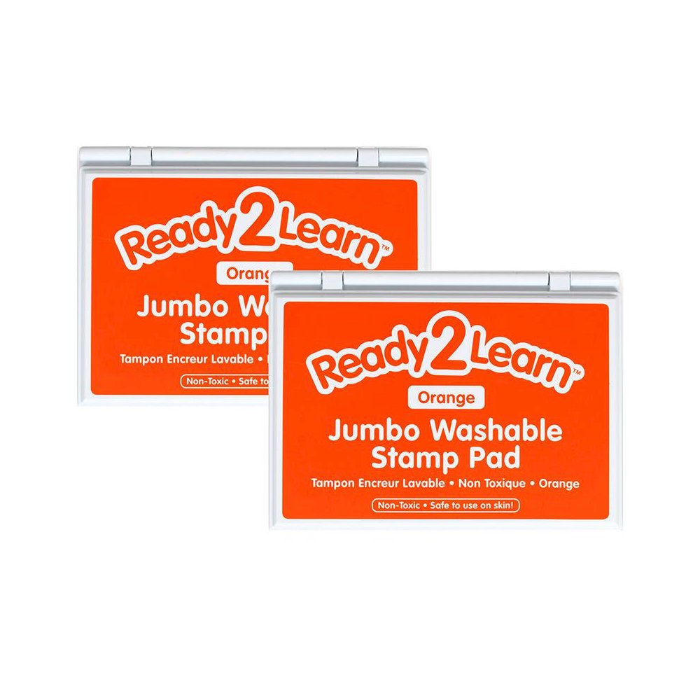 Jumbo Washable Stamp Pad - Orange - 6.2"L x 4.1"W - Pack of 2. Picture 1