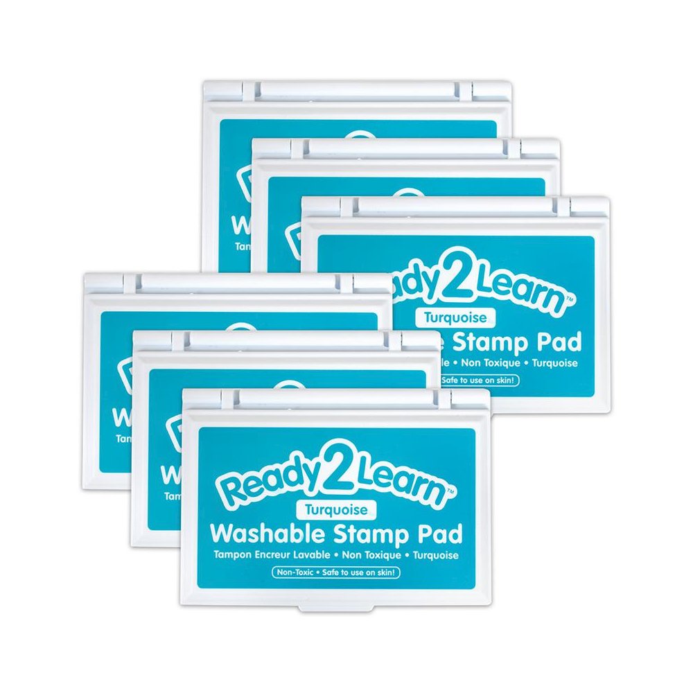 Washable Stamp Pad - Turquoise - Pack of 6. Picture 1