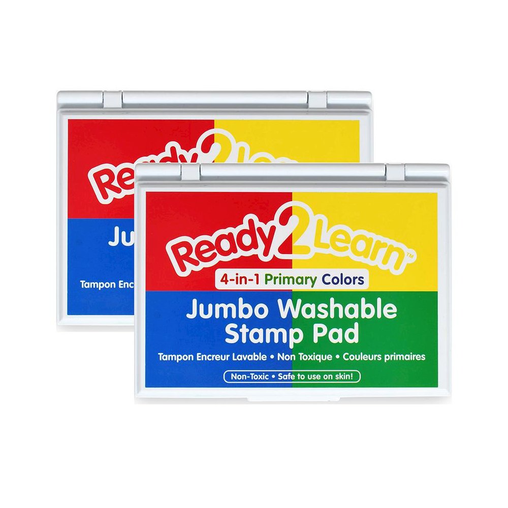 Jumbo Washable Stamp Pad - 4-in-1 Primary Colors - Pack of 2. Picture 1