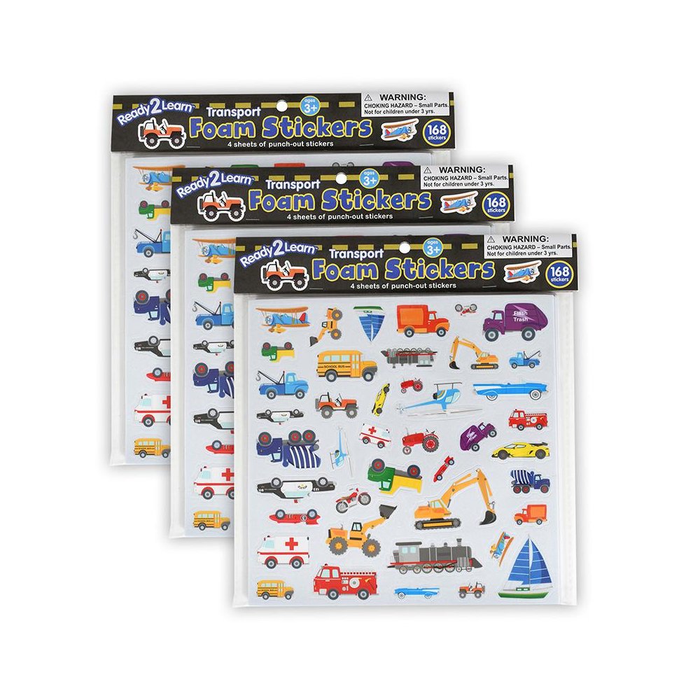 Foam Stickers - Transport - 168 Per Pack - 3 Packs. Picture 1