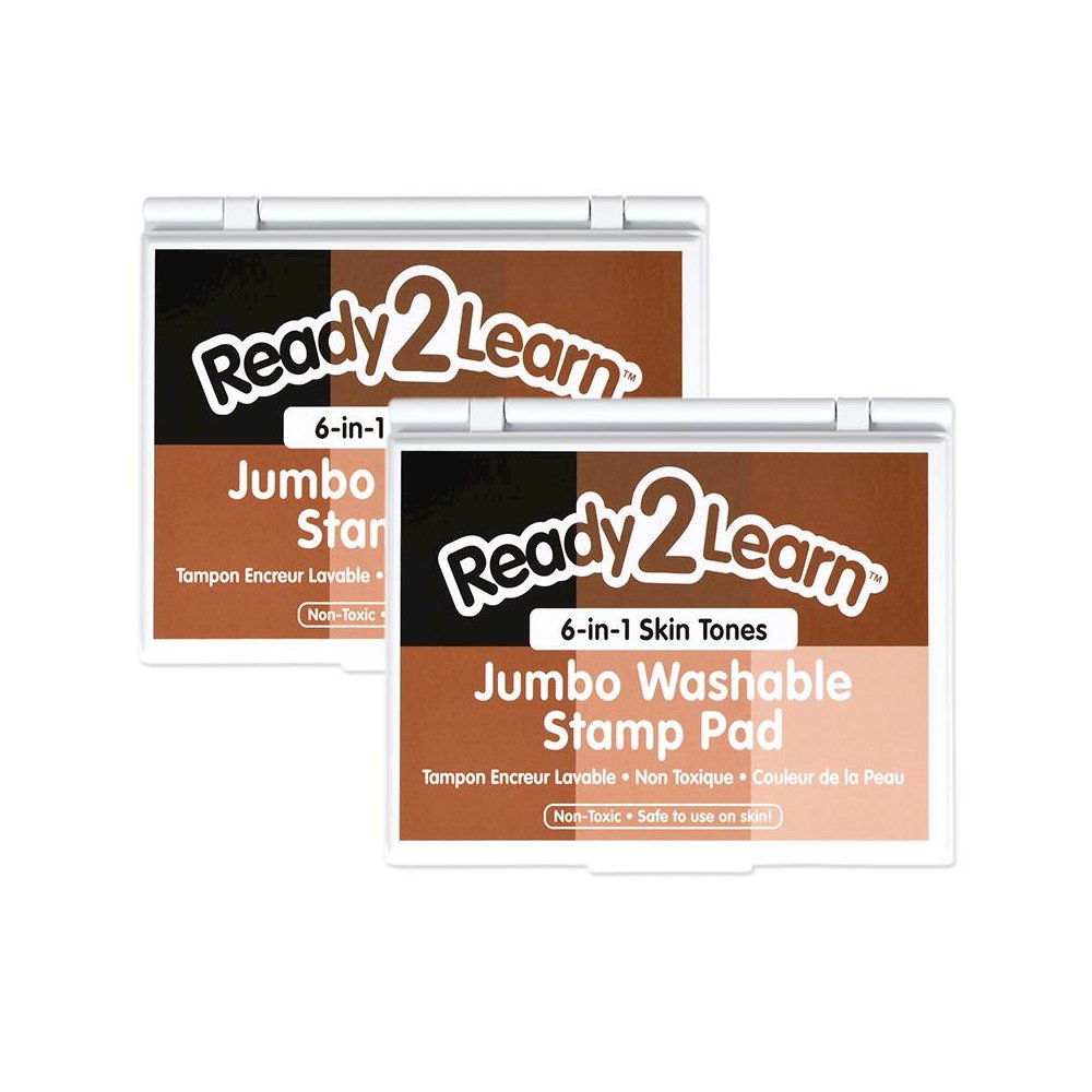 Jumbo Washable Stamp Pad - 6-in-1 - Skin Tones, Pack of 2. Picture 1