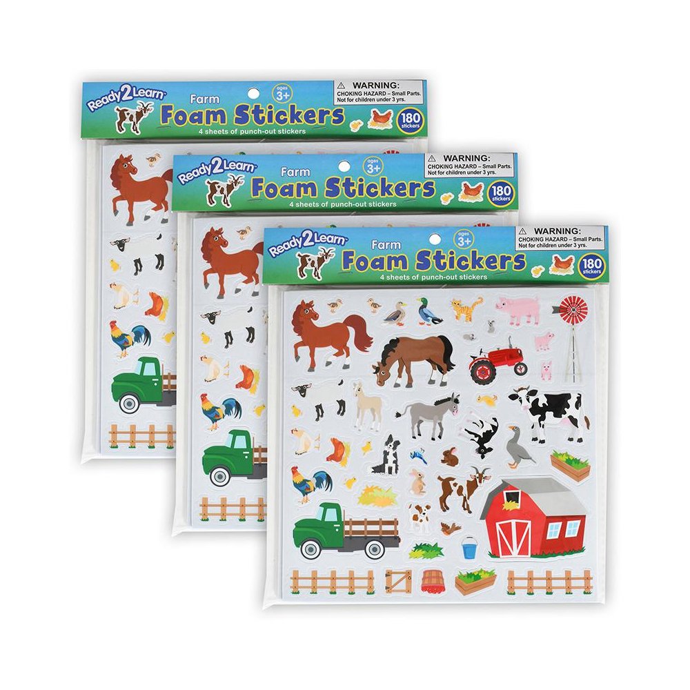 Foam Stickers - Farm - 180 Per Pack - 3 Packs. Picture 1