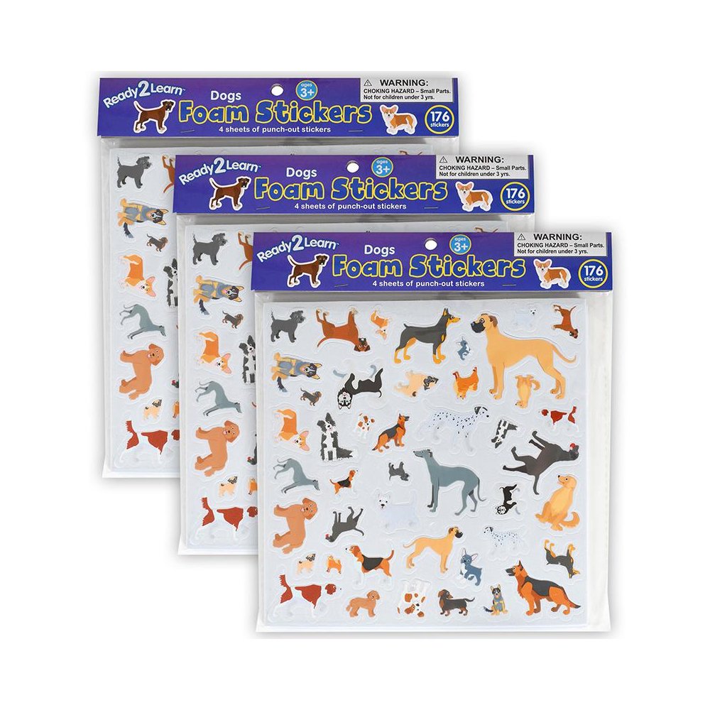 Foam Stickers - Dogs -176 Per Pack - 3 Packs. Picture 1