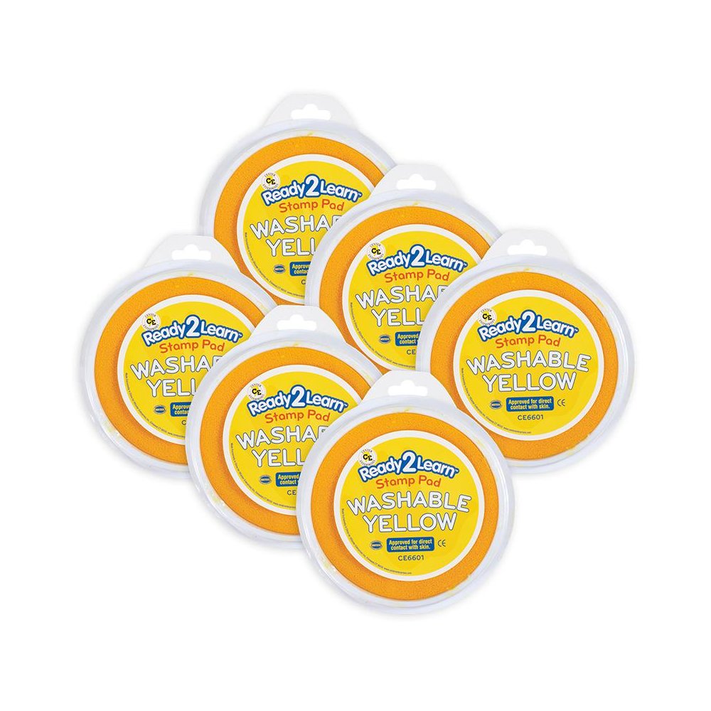 Jumbo Circular Washable Stamp Pad - Yellow - 5.75" dia. - Pack of 6. Picture 1