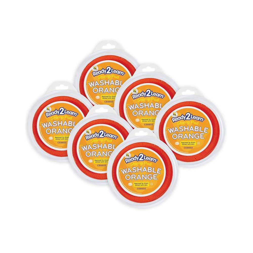 Jumbo Circular Washable Stamp Pad - Orange - 5.75" dia. - Pack of 6. Picture 1
