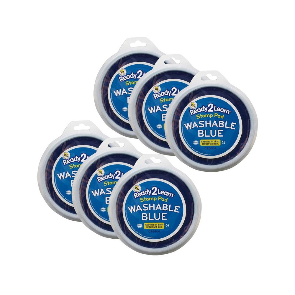 Jumbo Circular Washable Stamp Pad - Blue - 5.75" dia. - Pack of 6. Picture 1