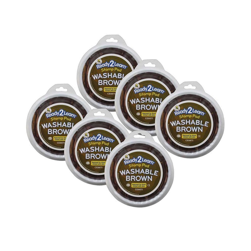 Jumbo Circular Washable Stamp Pad - Brown - 5.75" dia. - Pack of 6. Picture 1