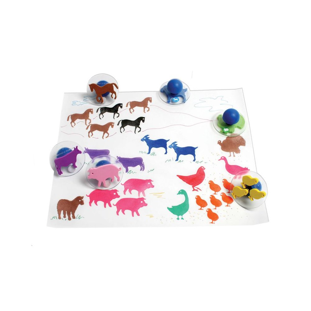 Ready2Learn Giant 10Pk Farm Animals, Stamps. Picture 1