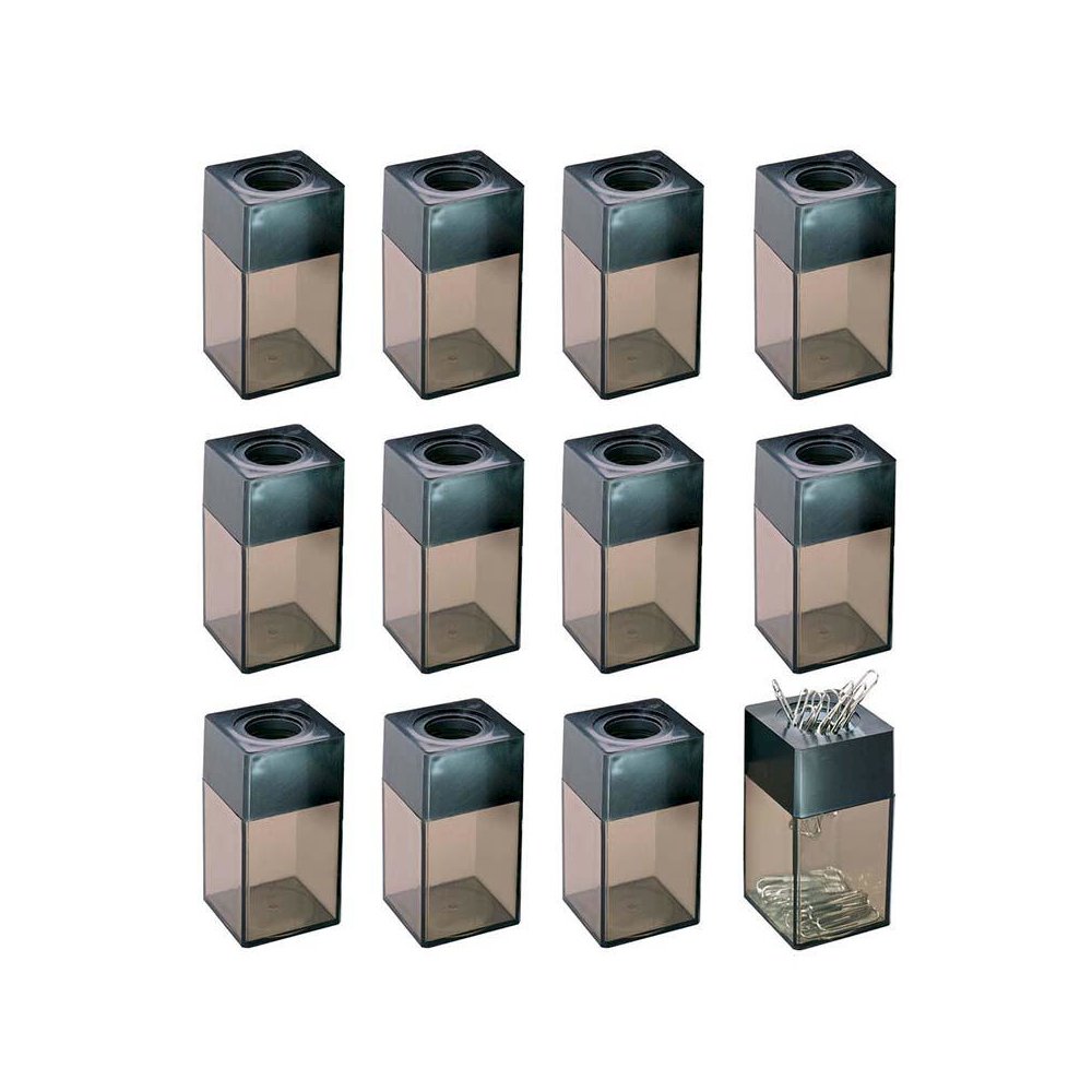 Transparent Paper Clip Dispenser with Magnetic Top, Small, Pack of 12. Picture 1
