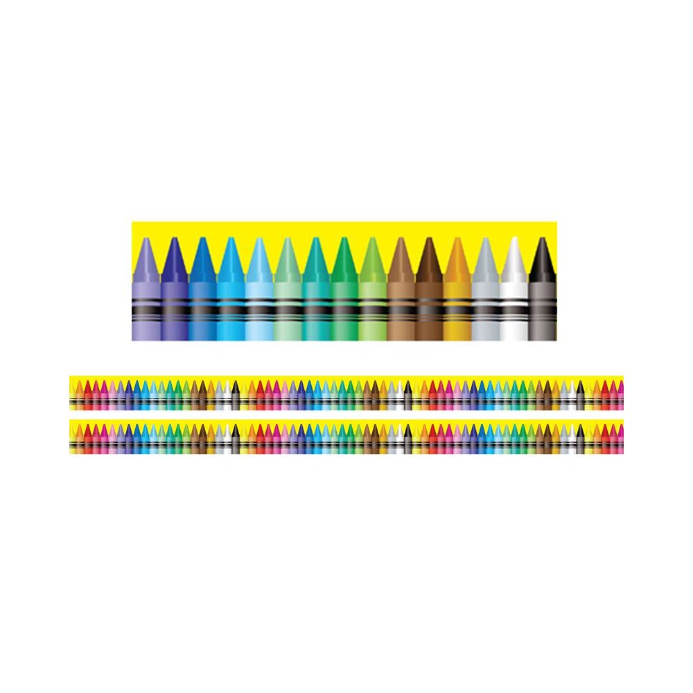 Borders/Trims, Magnetic, Rectangle Cu, Crayon Theme, 24' per Pack, 2 Packs. Picture 1