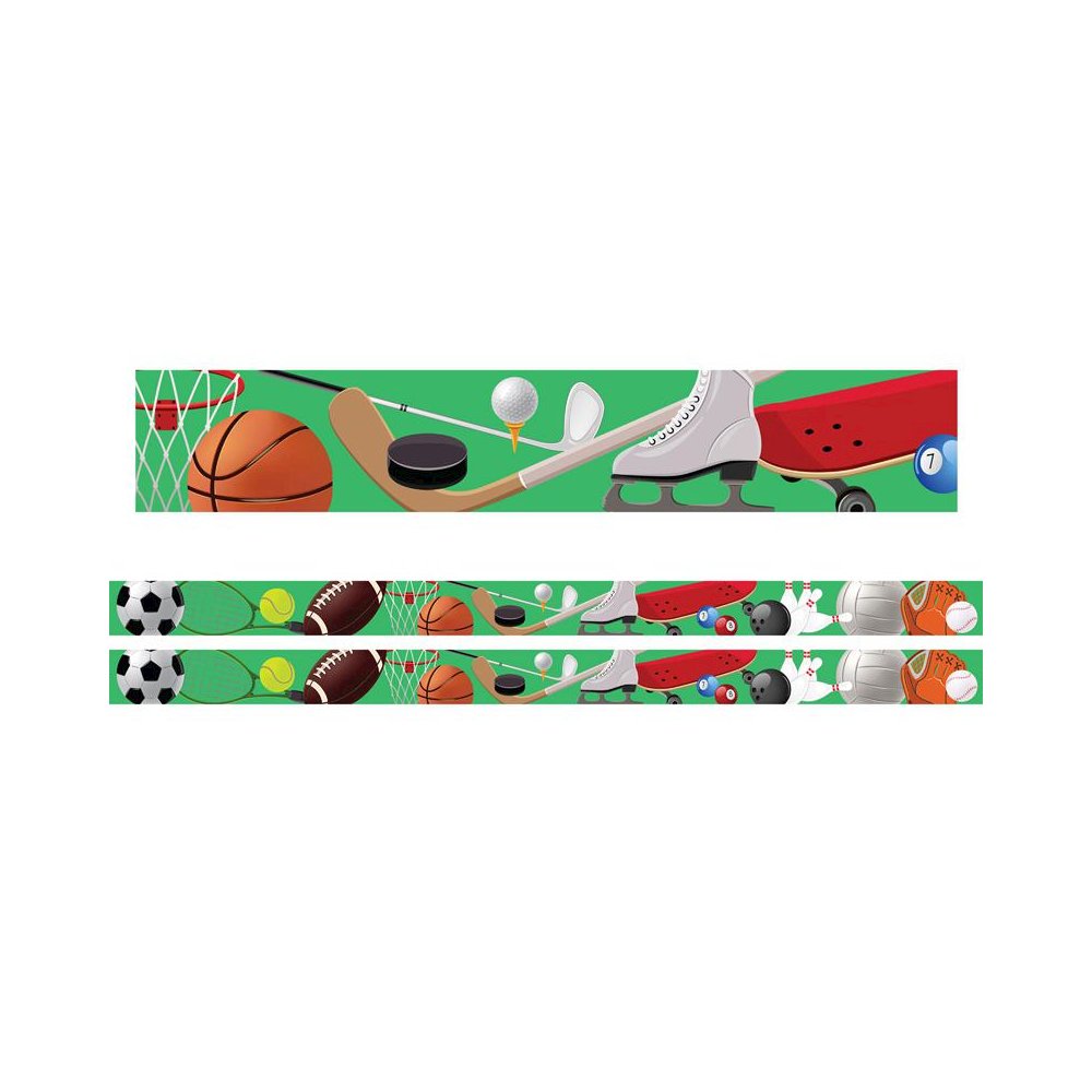 Borders/Trims, Magnetic, Rectangle Cut, Sports Theme, 24' per Pack, 2 Packs. Picture 1