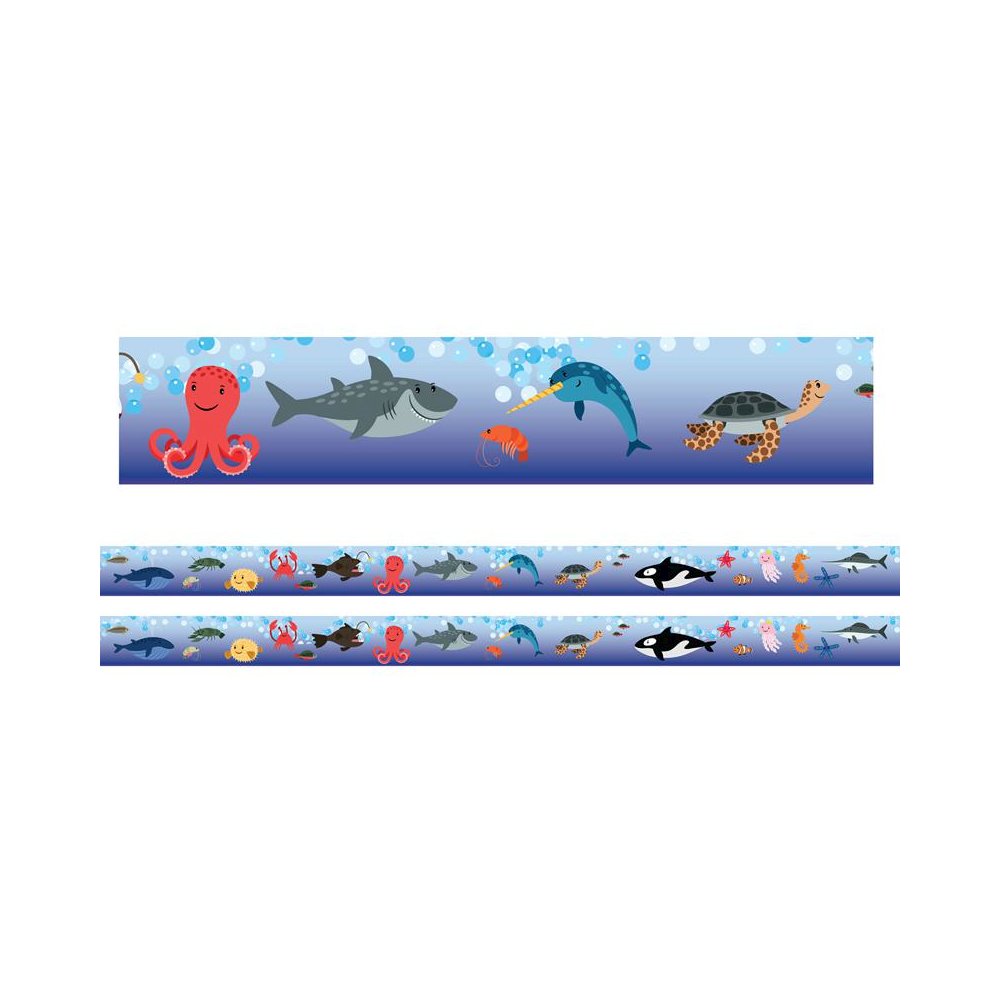 Borders/Trims, Magnetic, Rectangle Cut, Sea Life Theme, 24' per Pack, 2 Packs. Picture 1
