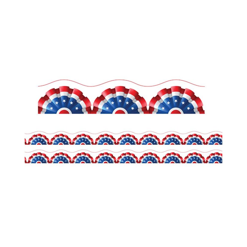 Borders/Trims, Magnetic, Scallop Cut, Patriotic Theme, 24' per Pack, 2 Packs. Picture 1