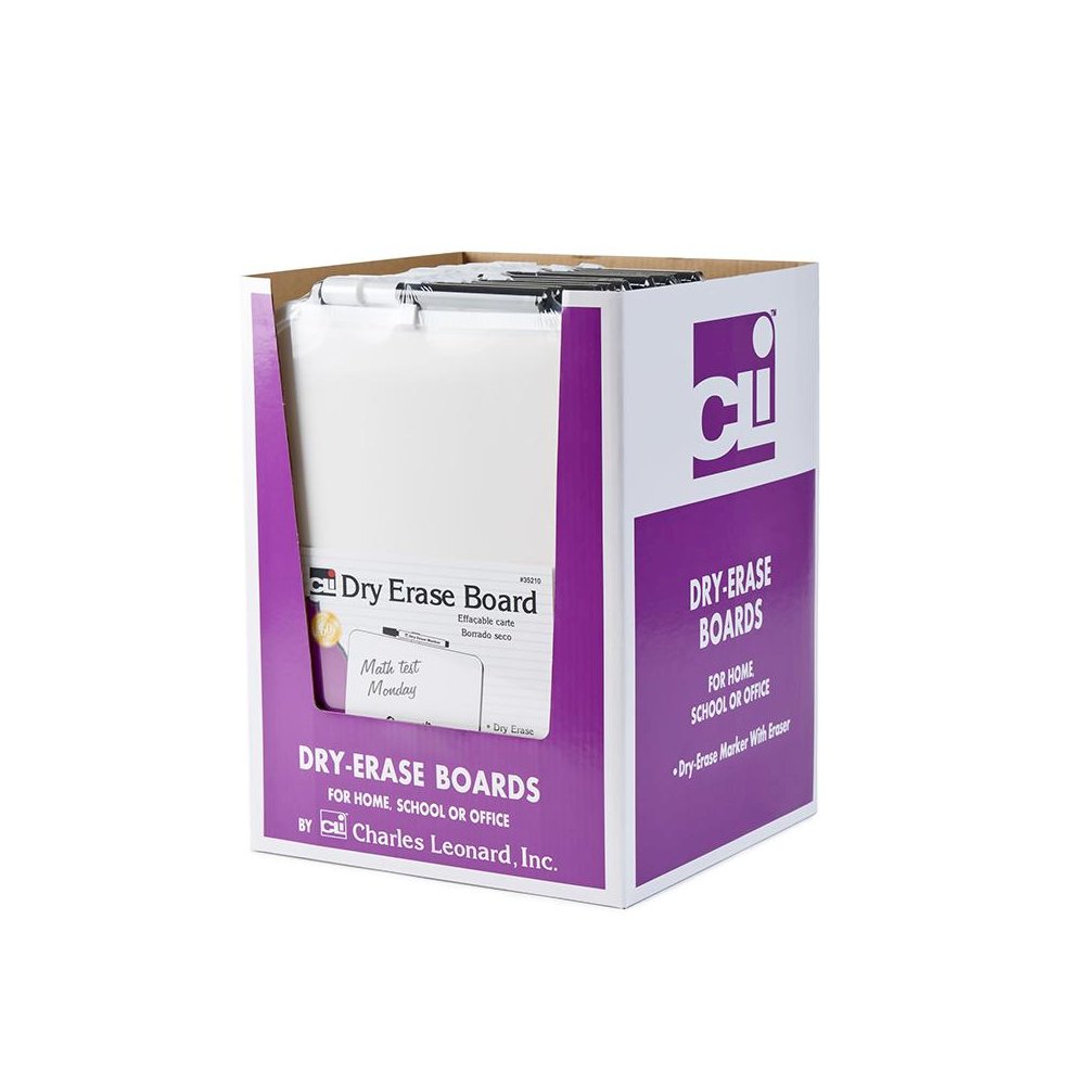 DRY ERASE BOARDS WITH FRAMES 12PK INCLUDES MARKER W/ ERASER. Picture 1