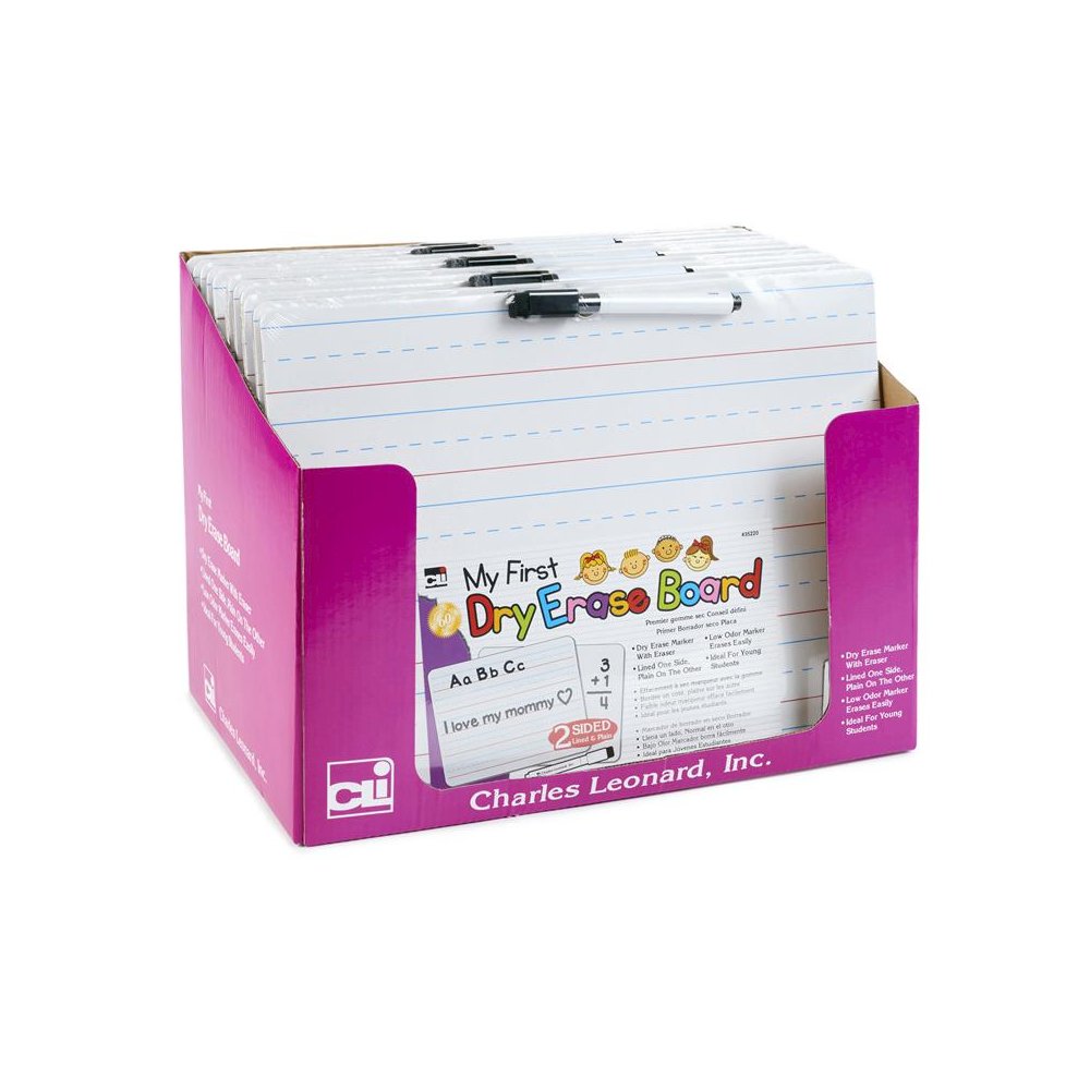 MY FIRST LAPBOARD 9X12 12PK 2 SIDED DRY ERASE BOARDS W/ MARKER ERASER. Picture 1