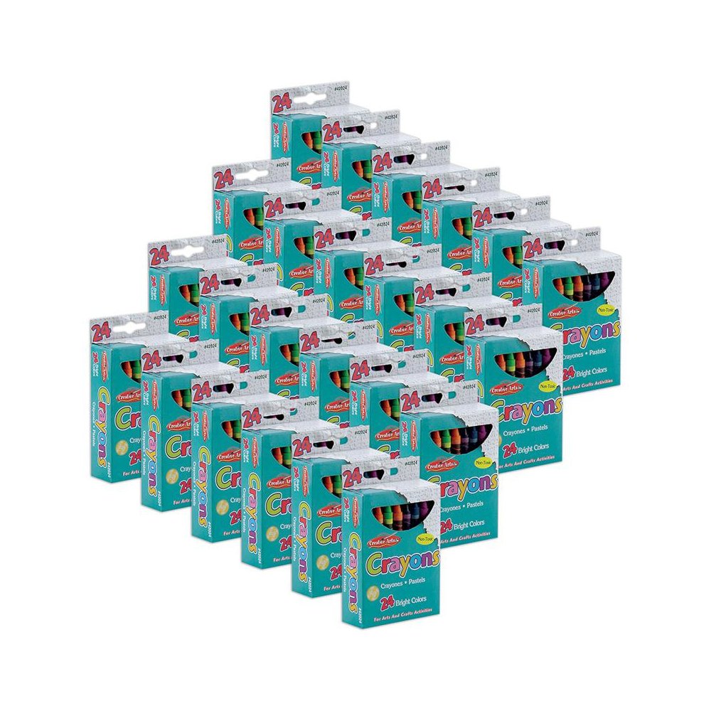 Crayons, Assorted Colors, 24 Per Box, 24 Boxes. Picture 1