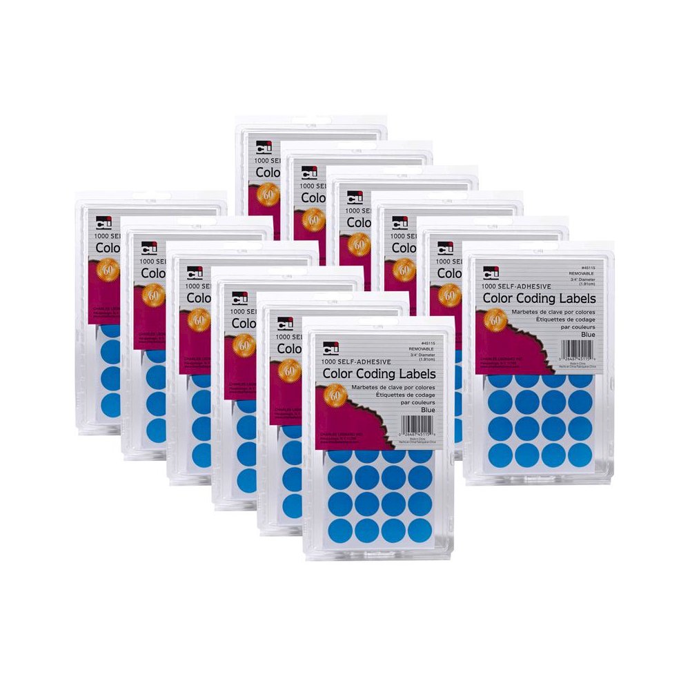 Color Coding Labels, 3/4", Blue, 1000 Per Pack, 12 Packs. Picture 1