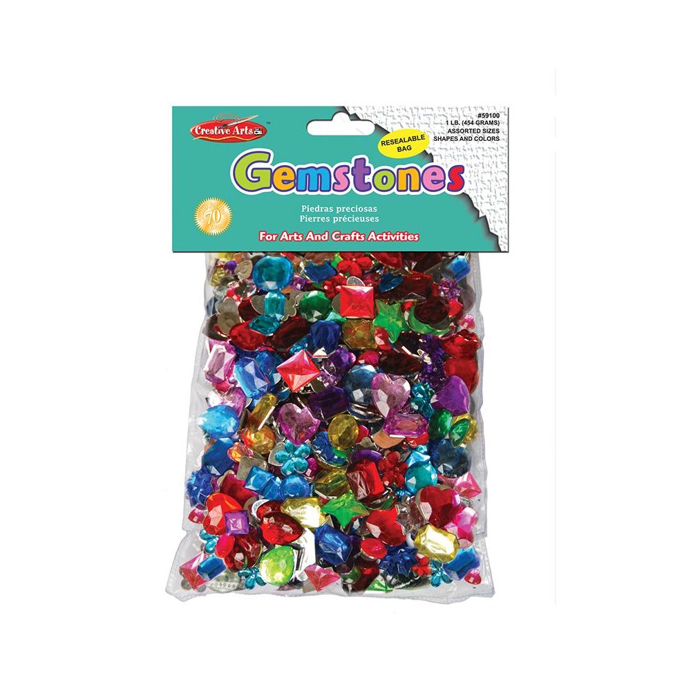 Creative Arts Gemstones Assorted Styles and Colors, 1 Pound Bag. Picture 1