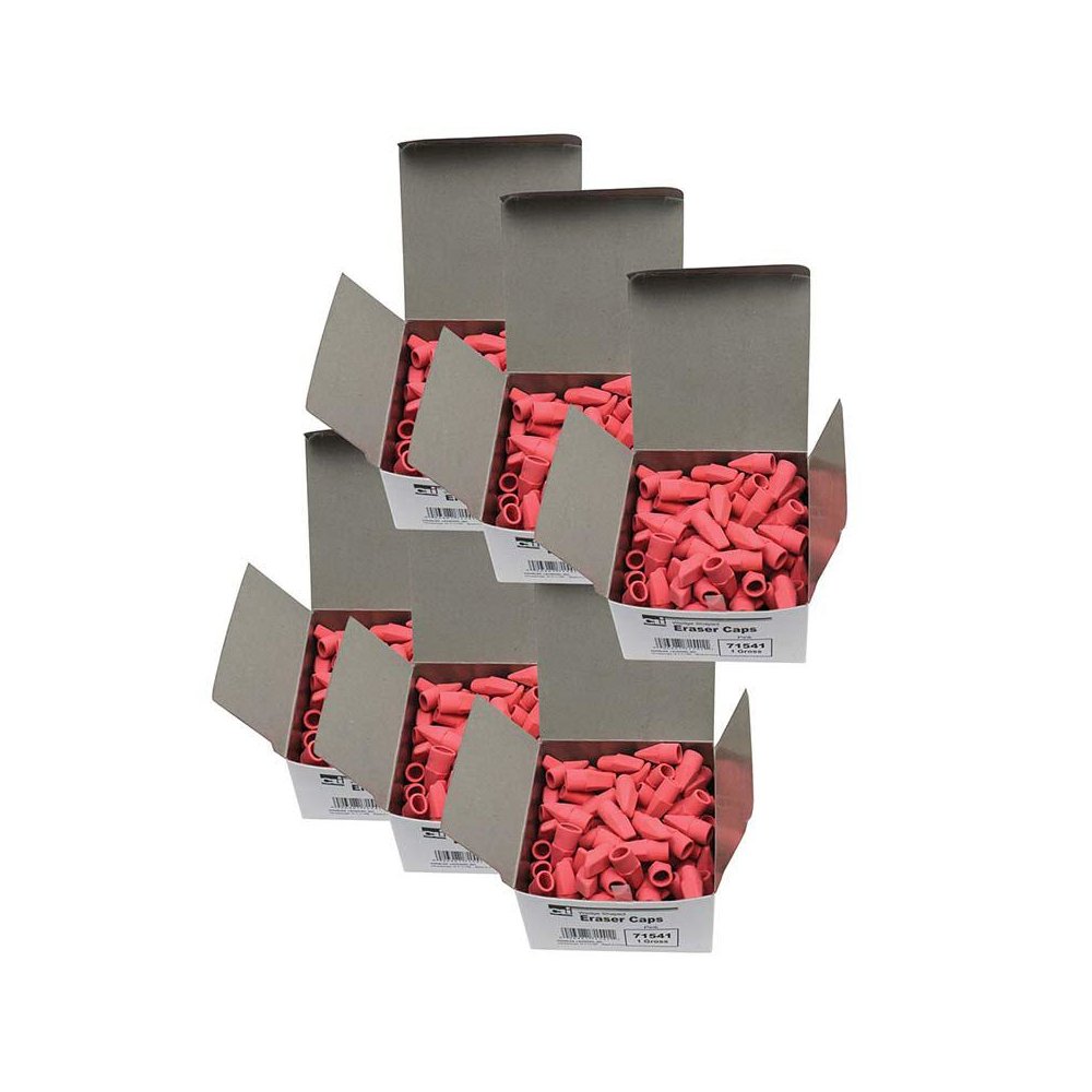 Eraser Caps, Pink, 144 Per Box, 6 Boxes. Picture 1