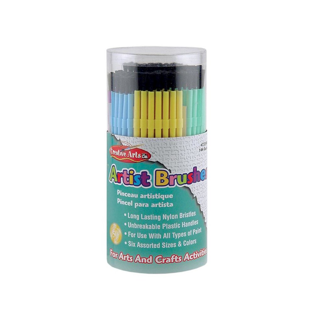 Brushes Artist Plastic Asst Clrs, 144 Tub. Picture 1