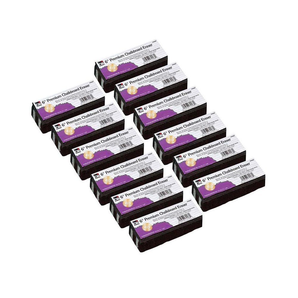 Premium Chalkboard Eraser, 6", Pack of 12. Picture 1