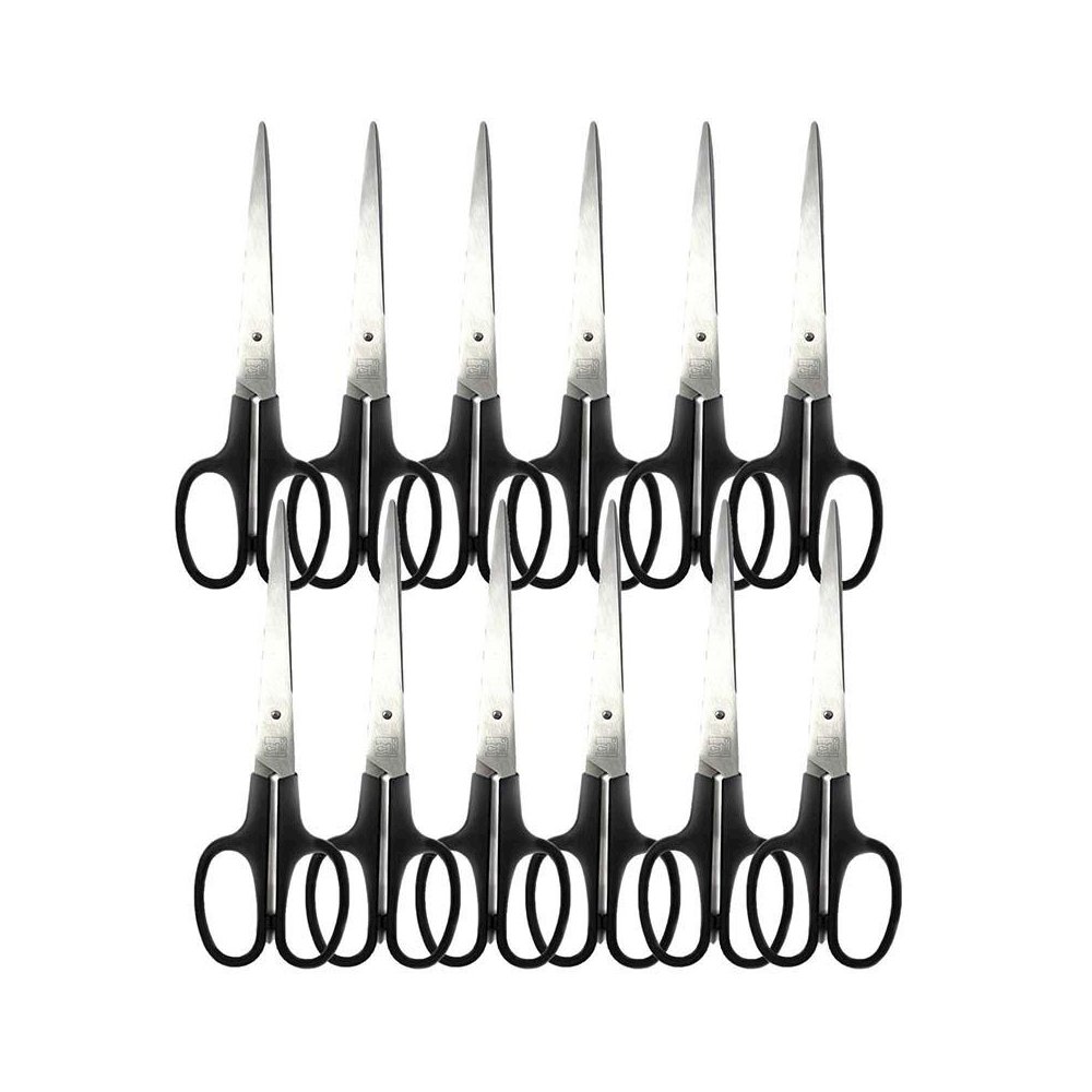 Stainless Steel Shears, 7" Straight, Pack of 12. Picture 1
