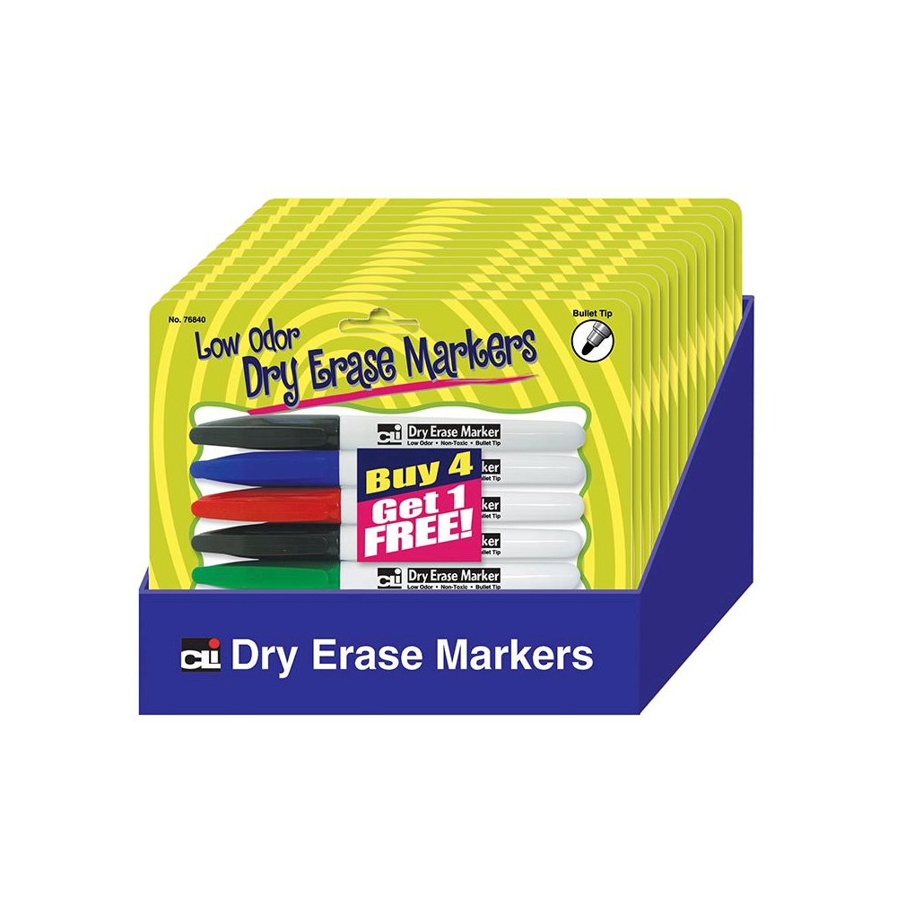 12 PKS OF 5 POCKET DRY ERASE MARKER LOW ODOR. Picture 1