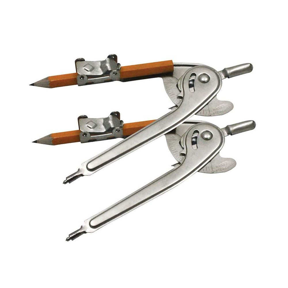 Ball Bearing Compass with Golf Pencil, Safety Point, 12 Per Pack, 2 Packs. Picture 1