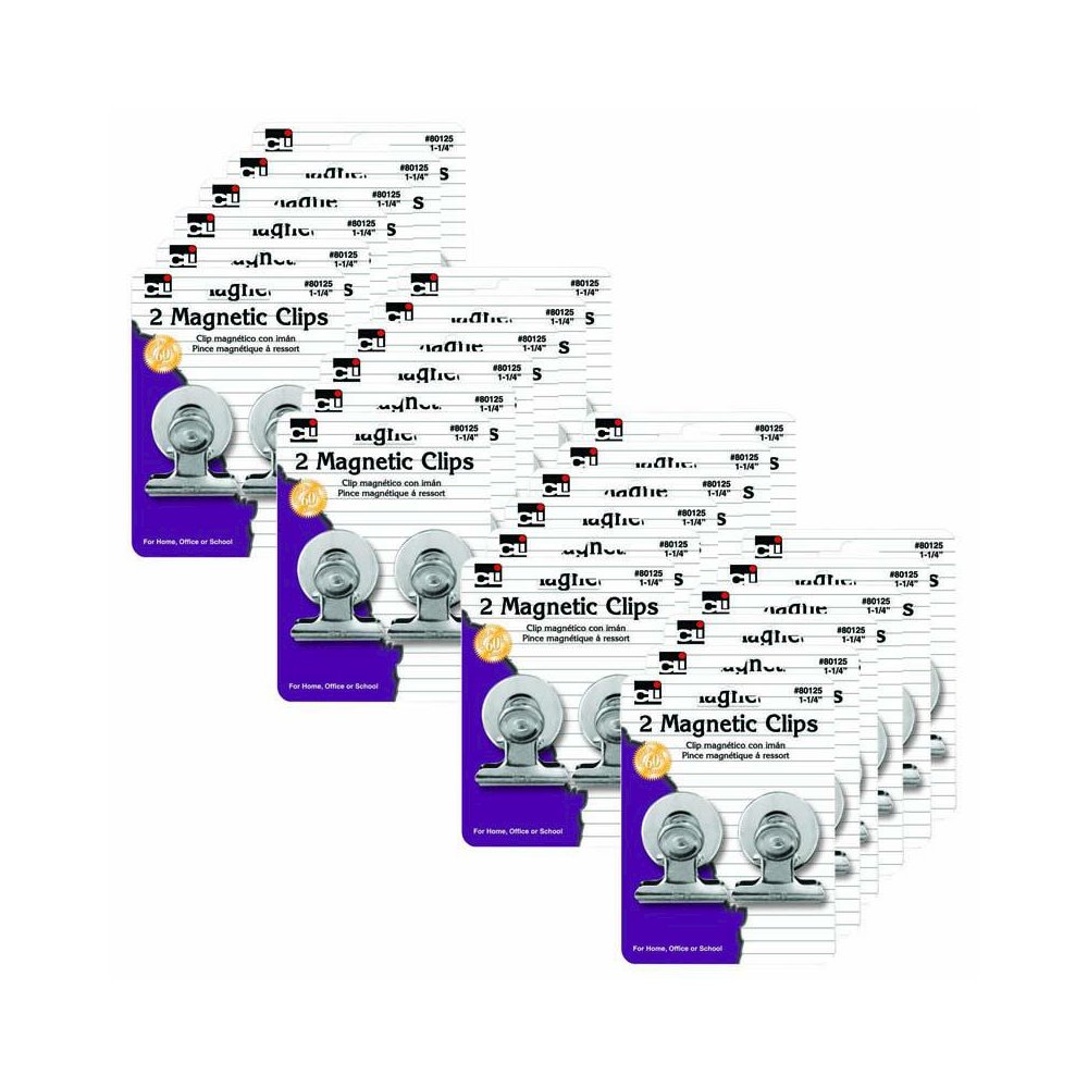 Magnetic Spring Clips, 2 Per Pack, 24 Packs. Picture 1