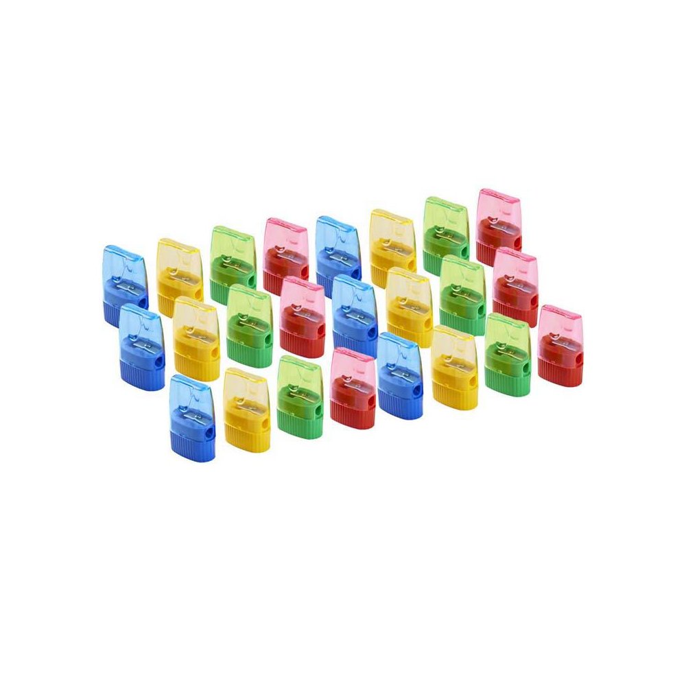 Pencil Sharpener with Cone Shaped Shaving Receptacle, 24 Per Pack. Picture 1