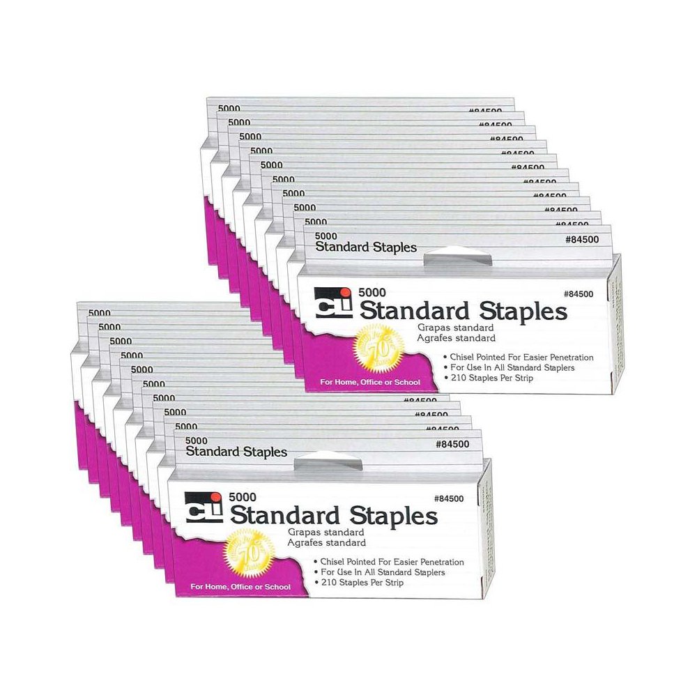 Standard Staples, 5000 Per Pack, 20 Packs. Picture 1