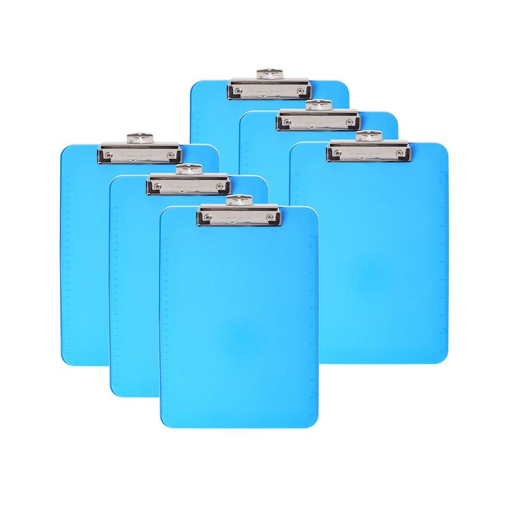 Plastic Clipboard, Letter, Neon Blue, Pack of 6. Picture 1