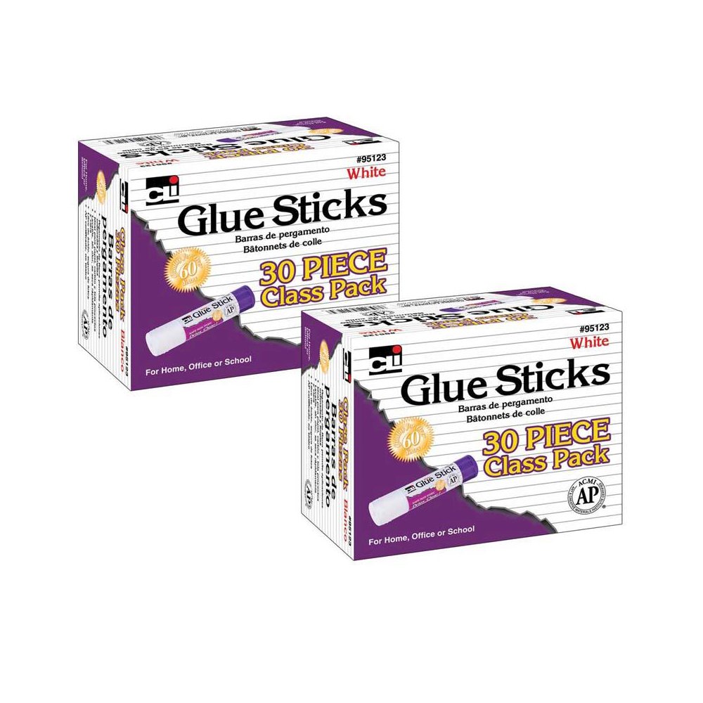 Glue Stick Classpack, .28 oz., White, 30 Per Pack, 2 Packs. Picture 1