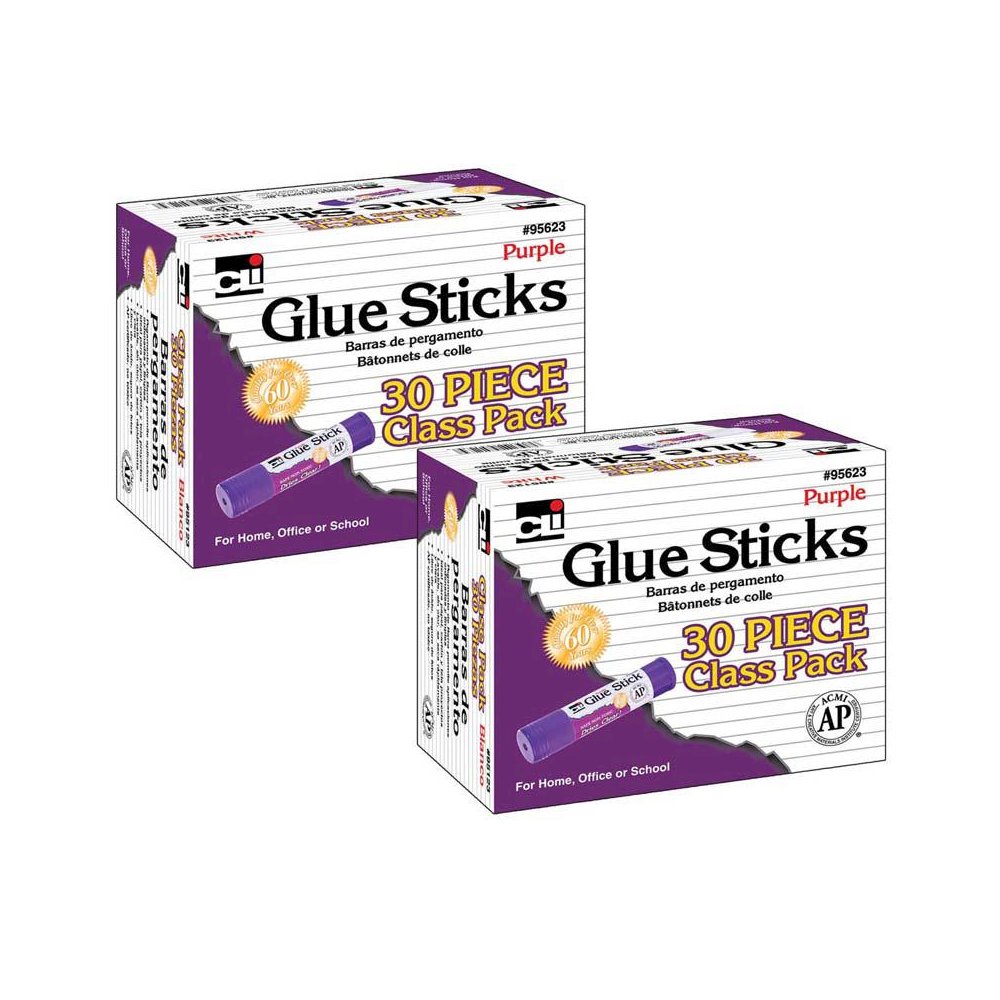 Glue Sticks - AP Certified, Class Pack, Purple, 0.28 oz., 30 Per Pack, 2 Packs. Picture 1