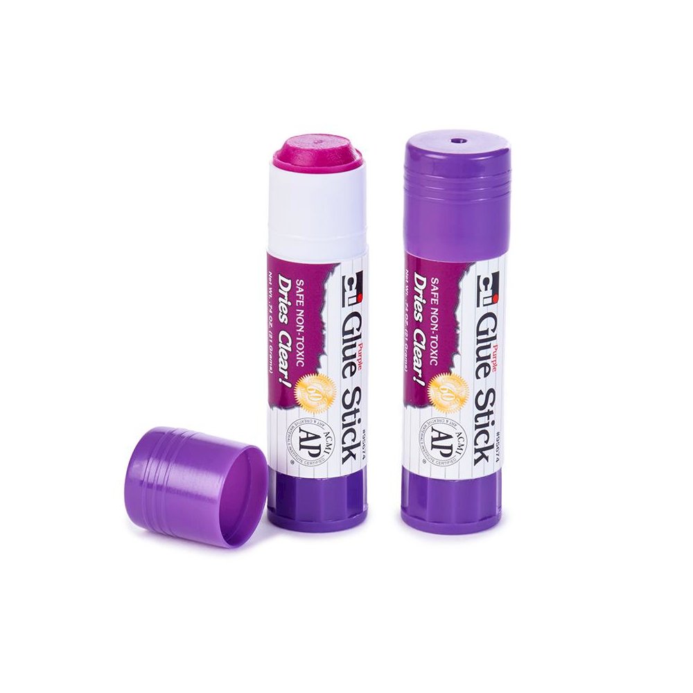 Purple Glue Sticks, .74 oz, 12 Per Pack, 3 Packs. Picture 1