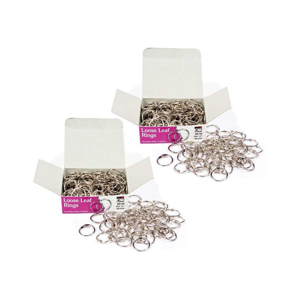 Loose Leaf Rings, 1/2", 100 Per Box, 2 Boxes. Picture 1