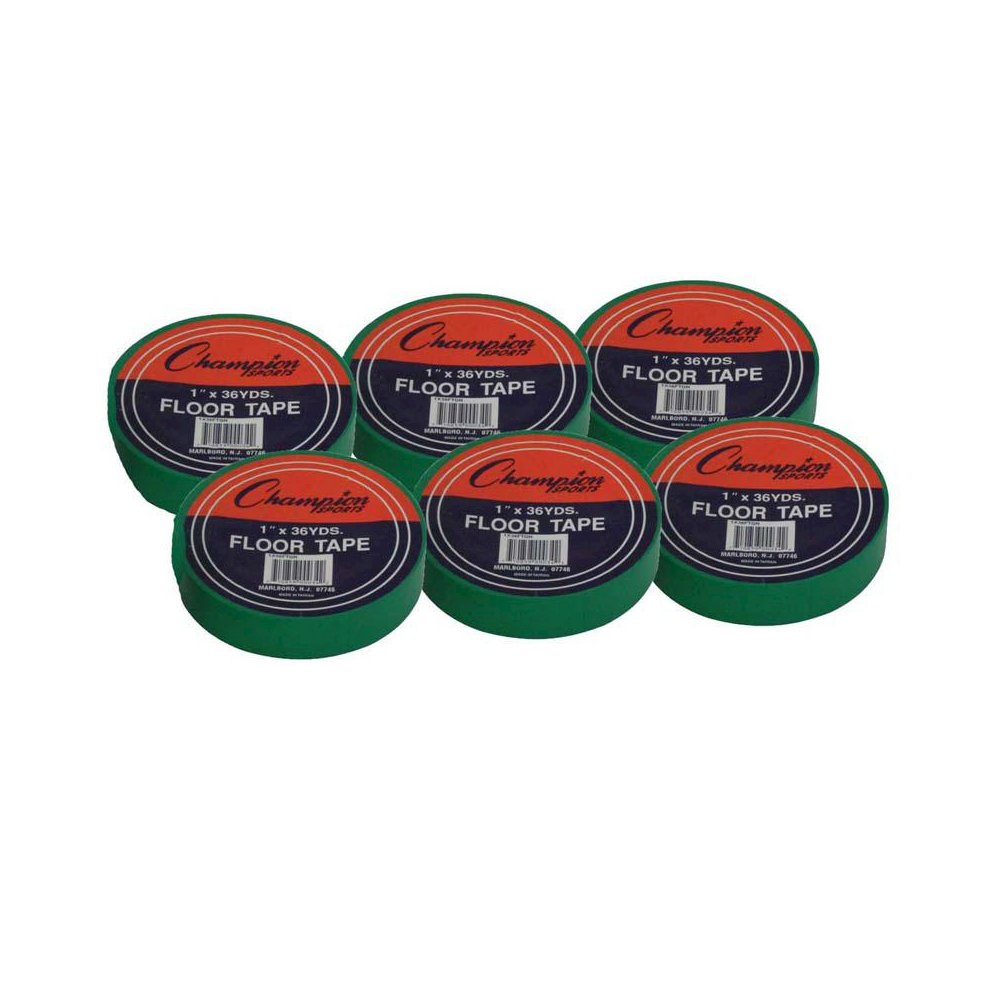 Floor Marking Tape, 1" X 36 yd, Green, 6 Rolls. Picture 1