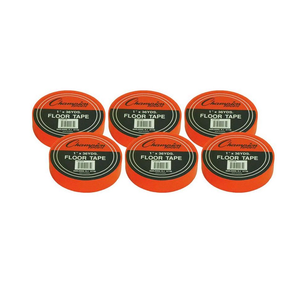Floor Marking Tape, 1" x 36 yd, Orange, 6 Rolls. Picture 1