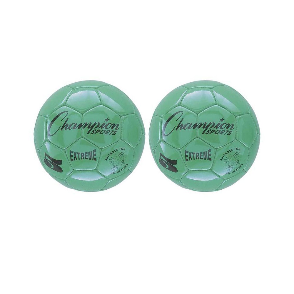 Extreme Soccer Ball, Size 5, Green, Pack of 2. Picture 1