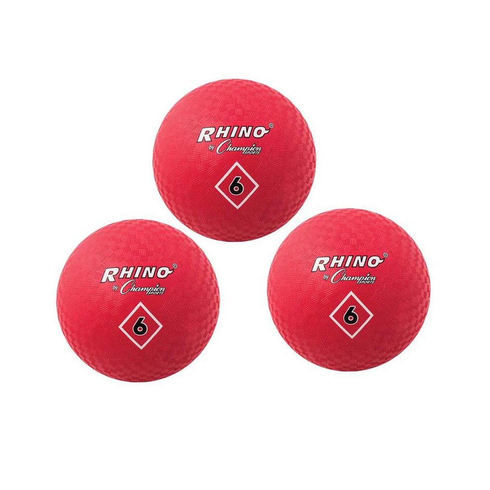 Playground Ball, 6", Red, Pack of 3. Picture 1