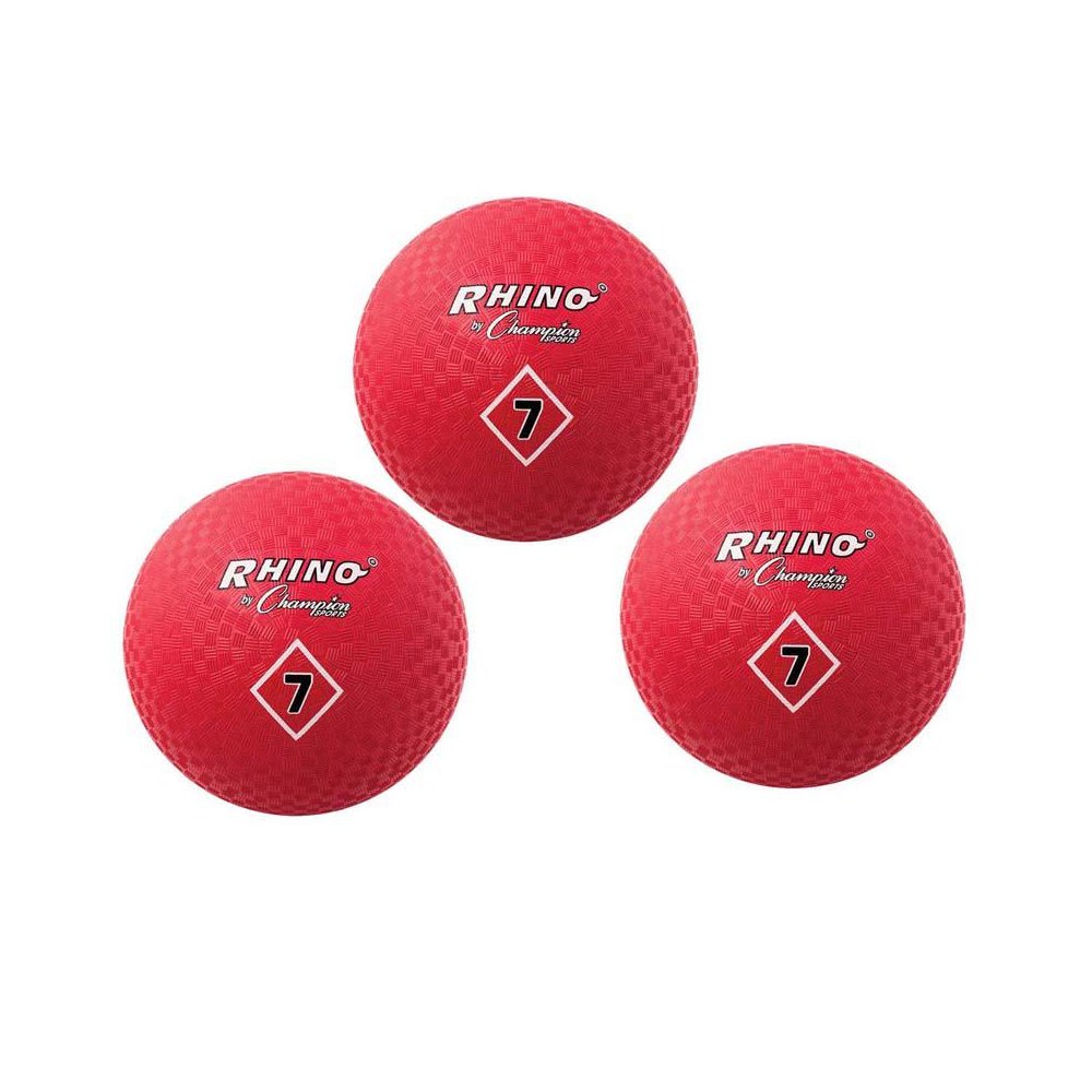 Playground Ball, 7", Red, Pack of 3. Picture 1