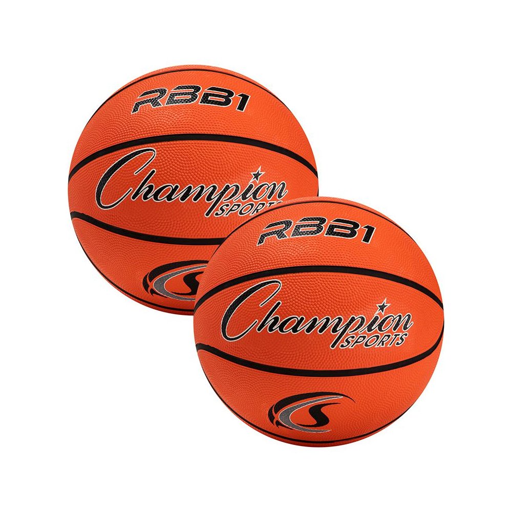 Offical Size Rubber Basketball, Orange, Pack of 2. Picture 1