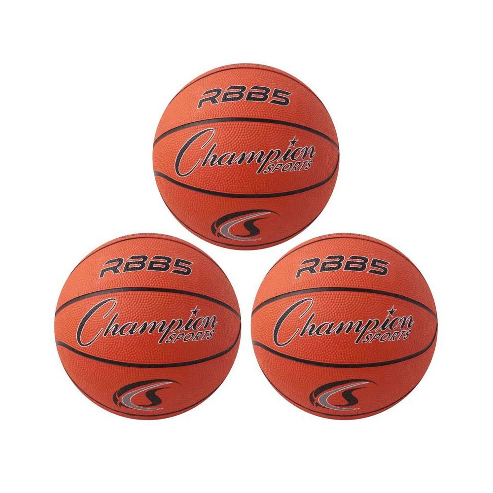Mini Rubber Basketball, Orange, Pack of 3. Picture 1
