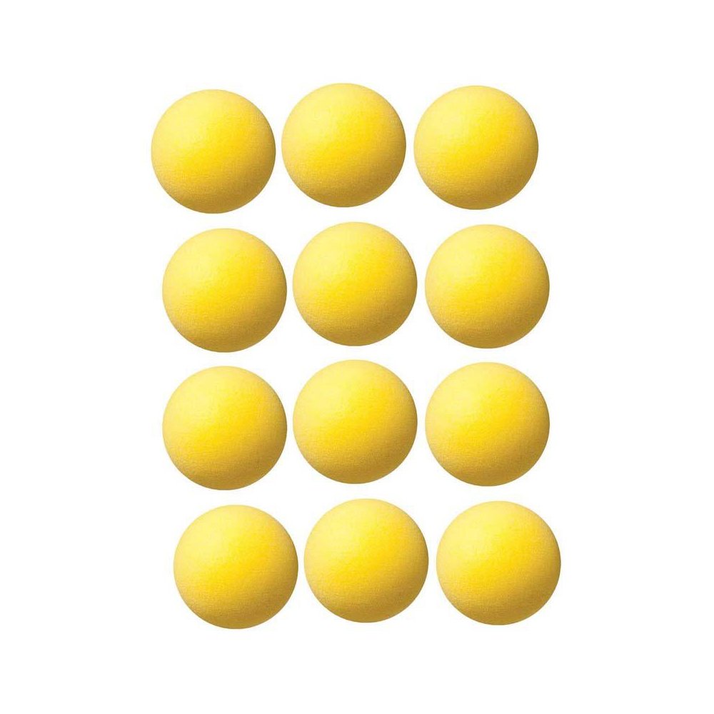 Uncoated Regular Density Foam Ball, 4", Yellow, Pack of 12. Picture 1