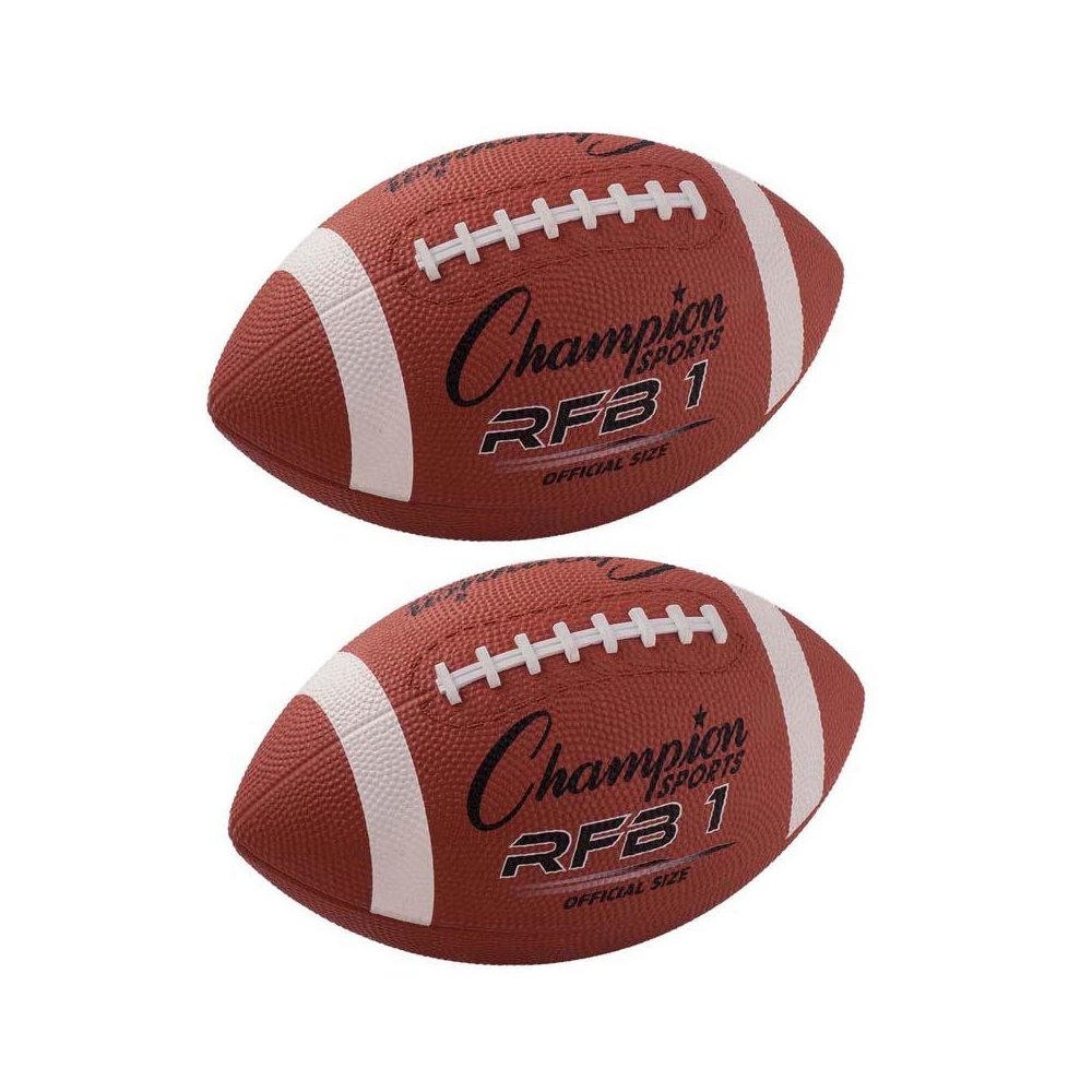 Official Size Rubber Football, Pack of 2. Picture 1