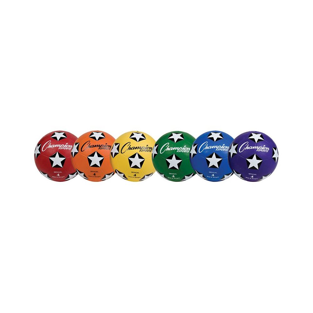 SOCCER BALL SET/6 RUBBER SIZE 4. Picture 1