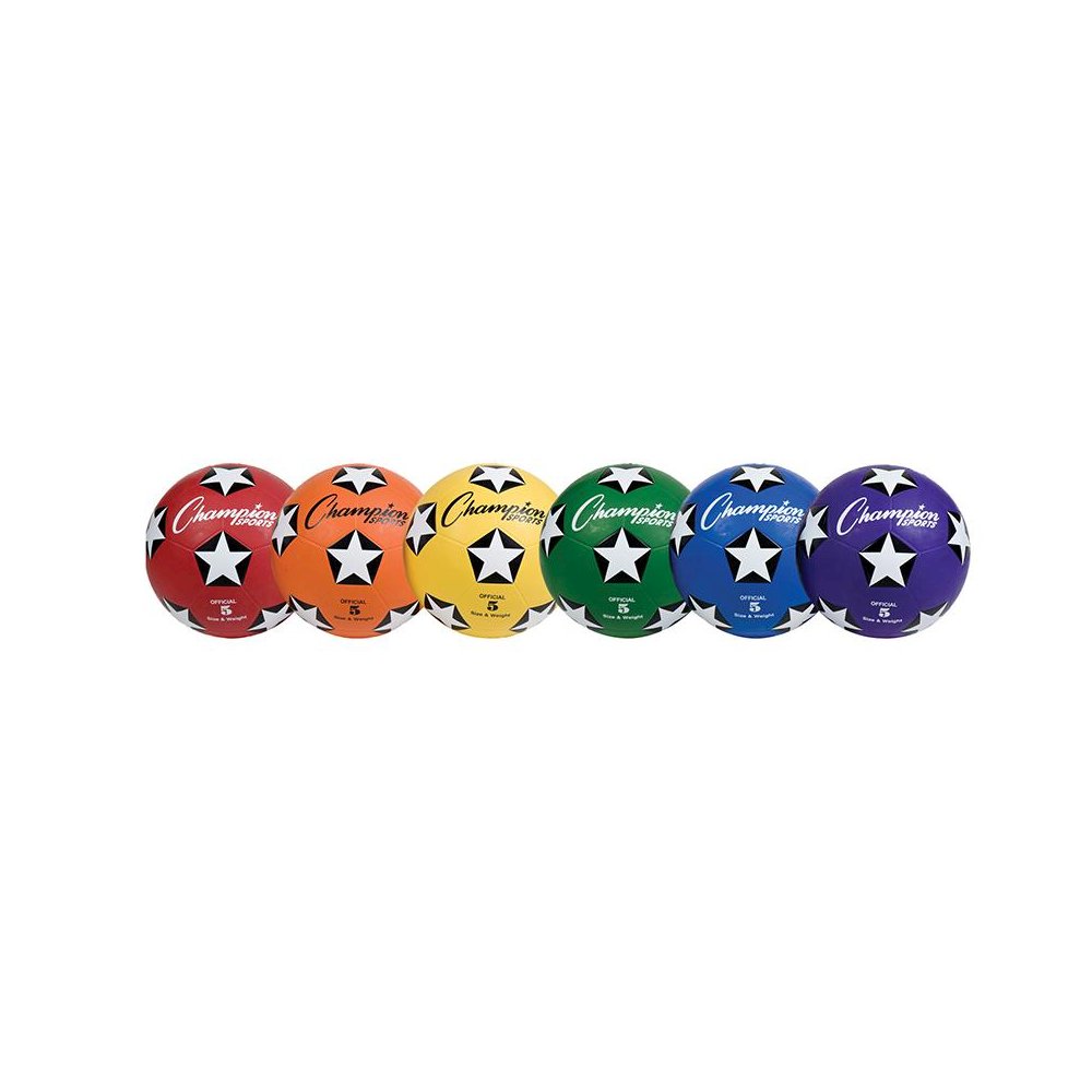 SOCCER BALL SET/6 RUBBER SIZE 5. Picture 1