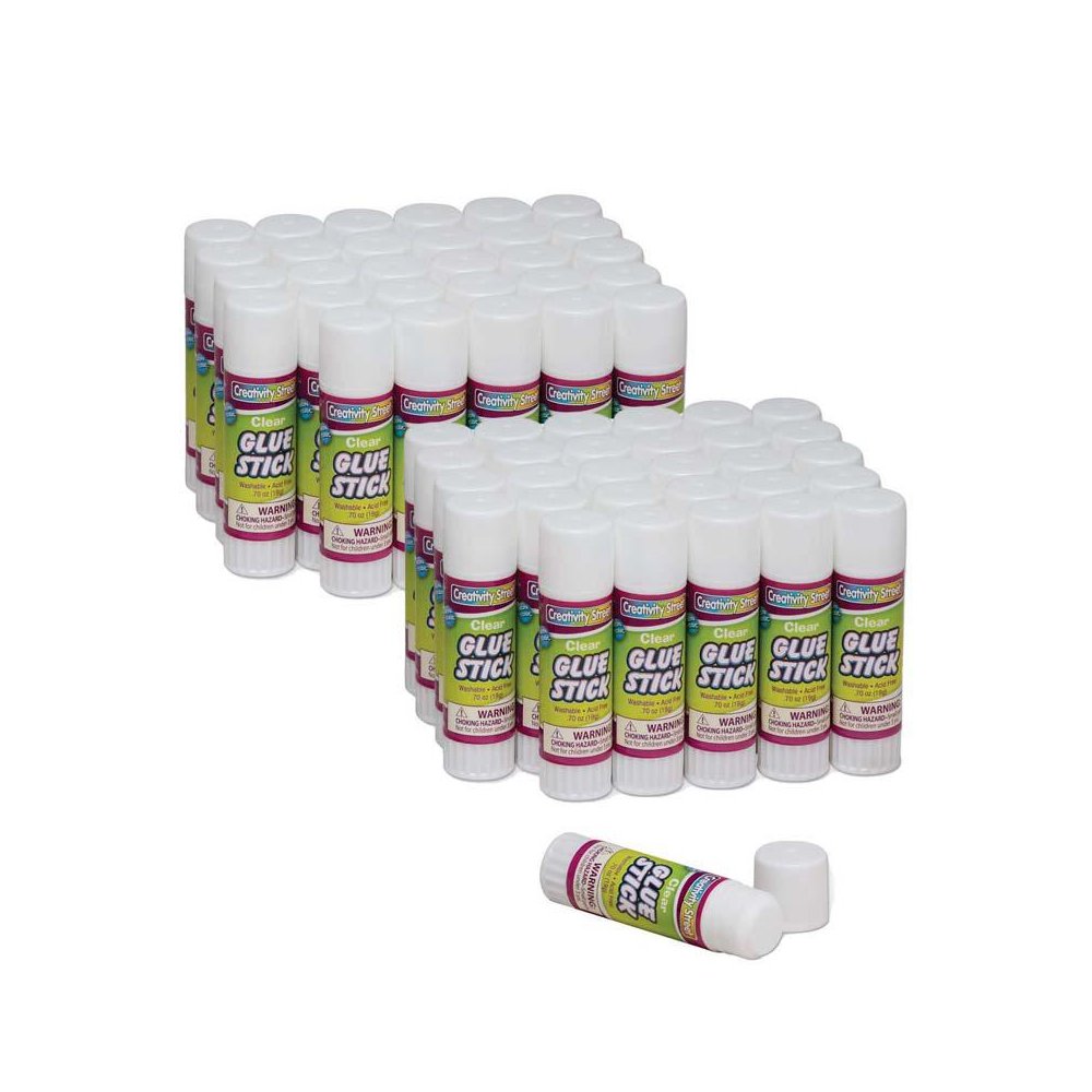 Glue Sticks, Clear, 0.70 oz., 30 Per Pack, 2 Packs. Picture 1